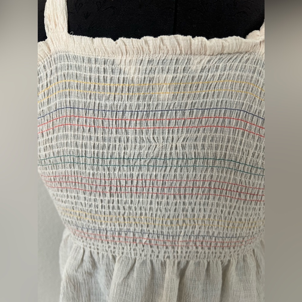Madewell Texture & Thread Rainbow Smocked Peplum Tank Top Size XS - Picture 7 of 9